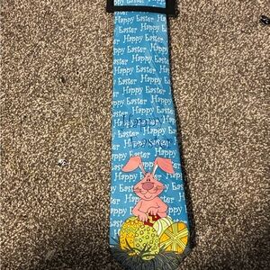 Keith Daniel’s Blue Easter Tie with Bunny and Eggs